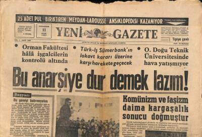 Yeni Gazete Gazetesi 11 Ocak 1969 - Atatürk , İnönüye Bayarın da Dahil Olduğu Heyete İtimat Etme diyor GZ113865 - 1