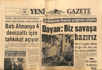 Yeni Gazete Gazetesi 12 Eylül 1968 - İnönünün İmzaladığı 5 Liranın Bin Liraya Talibi Çıktı GZ91355 - 1