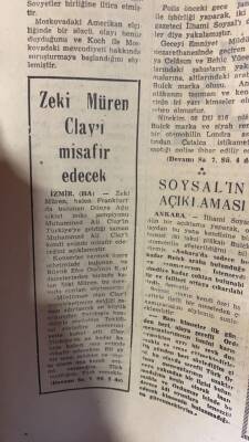Yeni Gazete Gazetesi 13 Eylül 1966 - Zeki Müren Clayı Misafir Edecek GZ91299 - 2