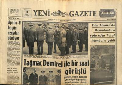Yeni Gazete Gazetesi 13 Mart 1969 - Komerin Arabasını Yakan Öğrenciler Tahliye Edildi GZ91258 - 1