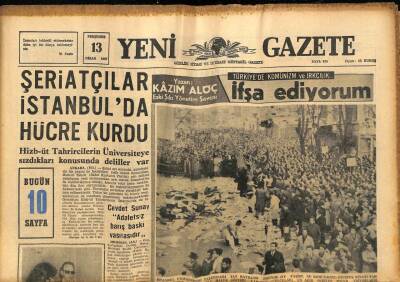 Yeni Gazete Gazetesi 13 Nisan 1967 - Şeriatçılar İstanbulda Hücre Kurdu GZ77017 - 1