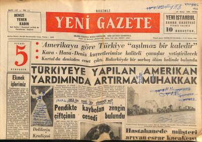 Yeni Gazete Gazetesi 13 Şubat 1953 - Artist Mickey Rooneyin İsmi de Fuhuş Davasında GZ83072 - 1