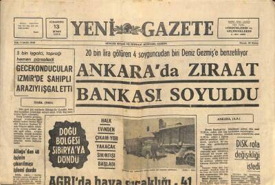 Yeni Gazete Gazetesi 13 Şubat 1971 - Barış Manço Ve Moğollar Yurda Döndü - Ankarada Ziraat Bankası Soyuldu GZ114013 - 1