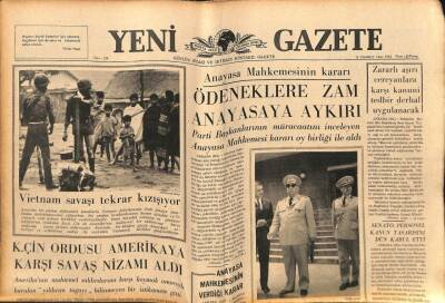 Yeni Gazete Gazetesi 13 Temmuz 1965 - Vietnam Savaşı Tekrar Kızışıyor GZ79838 - 1