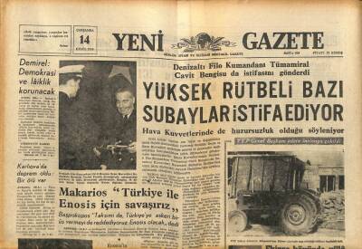 Yeni Gazete Gazetesi 14 Eylül 1966 - Brigitte Bardot Üç Erkekten Emir Alıyor - Yüksek Rütbeli Bazı Subaylar İstifa Ediyor GZ91300 - 1