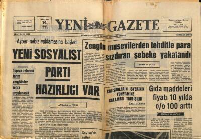 Yeni Gazete Gazetesi 14 Nisan 1971 - Zengin Musevilerden Tehditle Para Sızdıran Şebeke Yakalandı GZ91323 - 1