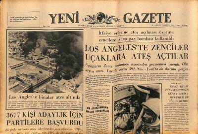 Yeni Gazete Gazetesi 16 Ağustos 1965 - Los Angles`te Binalar Ateş Altında GZ79856 - 1