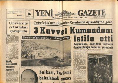 Yeni Gazete Gazetesi 16 Ağustos 1968 - Çekler Varşova Paktı İçin Yaptığı Talepten Vazgeçti GZ91342 - 1