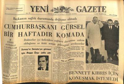 Yeni Gazete Gazetesi 16 Şubat 1966 - Gürsel Aletlerle Yaşatılıyor GZ77159 - 1