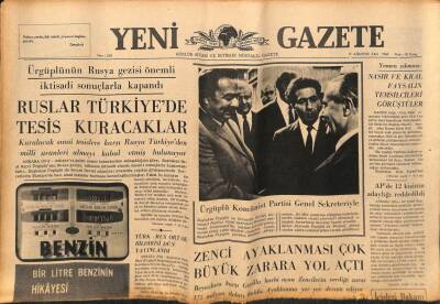 Yeni Gazete Gazetesi 17 Ağustos 1965 - Ruslar Türkiye`de Tesis Kuracaklar GZ79857 - 1