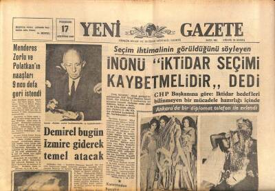 Yeni Gazete Gazetesi 17 Ağustos 1967 - Araplara Ait Petrol Kuyularını İsrailliler Çalıştırmaya Başladılar GZ91179 - 1