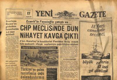 Yeni Gazete Gazetesi 17 Mart 1967 - Pompidou Hariç Diğer Bakanlar İstifa Edecekler GZ116922 - 1