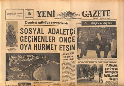 Yeni Gazete Gazetesi 18 Ağustos 1967 - F. Küçük Sayfiyeye Barışgücü Helikopteri İle Gitti GZ91133 - 1