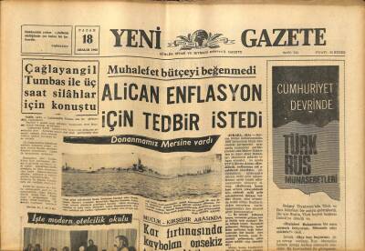 Yeni Gazete Gazetesi 18 Aralık 1966 - Çağlayangil Tumbas İle Üç Saat Silahlar İçin Konuştu GZ76971 - 1