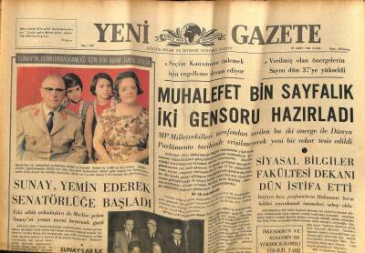 Yeni Gazete Gazetesi 18 Mart 1966 - Muhalefet Bin Sayfalık İki Gensoru Hazırladı GZ74942 - 1