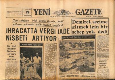 Yeni Gazete Gazetesi 19 Ağustos 1967 - Averofun Hapsi Cuntacıları Güç Duruma Soktu... GZ91134 - 1
