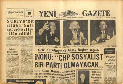 Yeni Gazete Gazetesi 19 Ekim 1966 - Suriyede Silahlı Halk Seferberliği İlan Edildi GZ91198 - 1