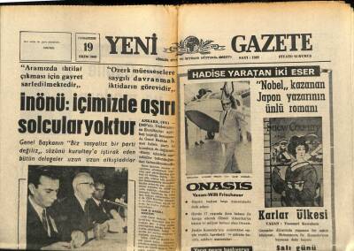 Yeni Gazete Gazetesi 19 Ekim 1968 - Türkiyede İnşa Edilen En Büyük Şilep Denize İndirildi GZ91256 - 1