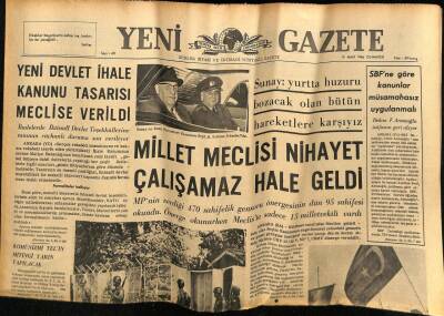 Yeni Gazete Gazetesi 19 Mart 1966 - Bekçi Kanun Tasarısı Meclise Sevkediliyor GZ74943 - 1