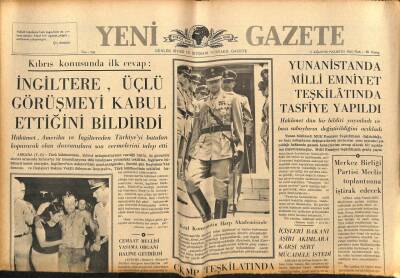 Yeni Gazete Gazetesi 2 Ağustos 1965 - Kral Konstantin Harp Akademisinde GZ79615 - 1