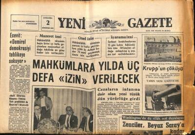 Yeni Gazete Gazetesi 2 Ağustos 1967 - Varto Ve Hınısta 36 Milyona 10 Bin Mesken Yaptı GZ91164 - 1