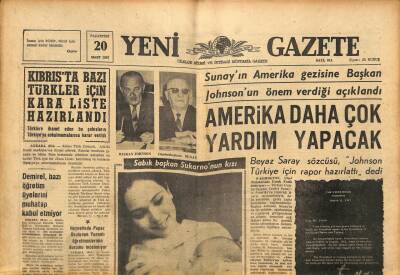 Yeni Gazete Gazetesi 20 Mart 1967 - Kıbrısta Bazı Türkler İçin Kara Liste Hazırlandı GZ91291 - 1