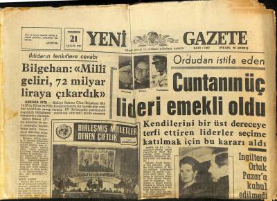 Yeni Gazete Gazetesi 21 Aralık 1967 - Bedri Rahmi , Picasso Gibi Kendi Sergisinin Açılışında Bulunamadı GZ91432 - 1