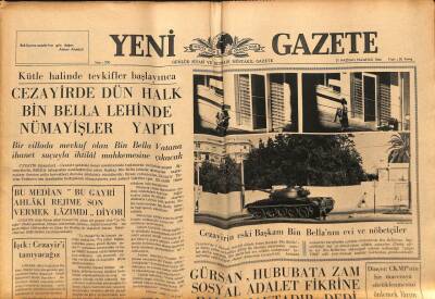 Yeni Gazete Gazetesi 21 Haziran 1965 - Cezayir`de Önemli Merkezler Askeri Kontrol Altında GZ79923 - 1