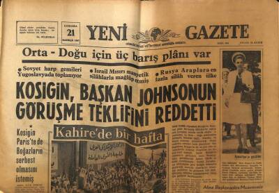 Yeni Gazete Gazetesi 21 Haziran 1967 - Atinada Türk Diplomatlarına Baskı Yapılıyor GZ76998 - 1