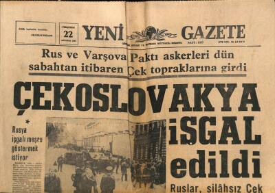 Yeni Gazete Gazetesi 22 Ağustos 1968 - Çekoslovakya İşgal Edildi GZ91369 - 1