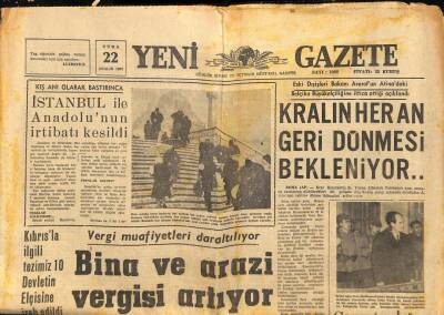 Yeni Gazete Gazetesi 22 Aralık 1967 - Kıbrısla İlgili Tezimiz 10 Devletin Elçisine İzah Edildi GZ91376 - 1