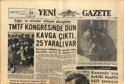Yeni Gazete Gazetesi 22 Kasım 1966 - Kennedynin Hakiki Kaatili Hala Aranıyor GZ90026 - 1