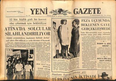 Yeni Gazete Gazetesi 23 Ağustos 1965 - Feza Uçuşunda Beklenen Gaye Gerçekleşmedi GZ79862 - 1