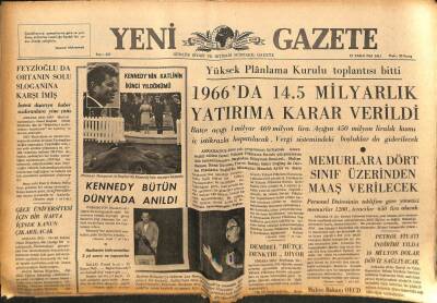Yeni Gazete Gazetesi 23 Kasım 1965 - Kennedy`nin Katlinin İkinci Yıldönümü GZ79849 - 1