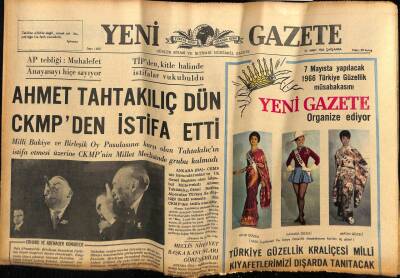 Yeni Gazete Gazetesi 23 Mart 1966 - Bir Vapur Battı 100 Kişi Boğuldu GZ74946 - 1