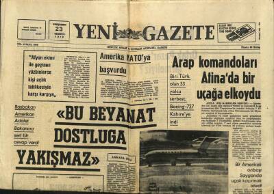 Yeni Gazete Gazetesi 23 Temmuz 1970 - Almanyadaki İşçiler Bir Sigara Fabrikası Kuracak GZ91266 - 1