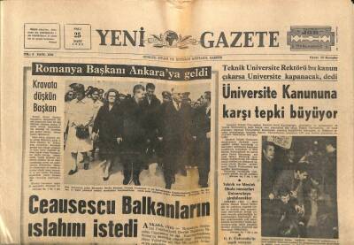 Yeni Gazete Gazetesi 25 Mart 1969 - Ankara Üniversitesi Rektörlük Binası 45 Dakika İşgal Edildi GZ91126 - 1