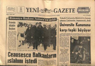 Yeni Gazete Gazetesi 25 Mart 1969 - Yıldız Kenter Günde İki Defa Hasta Halde Sahneye Çıkıyor GZ91127 - 1