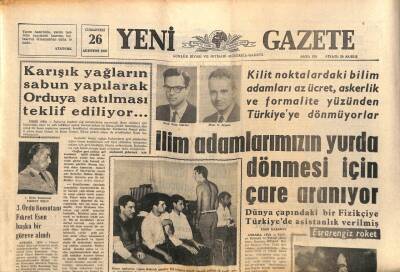 Yeni Gazete Gazetesi 26 Ağustos 1967 - Şah , Amerika Vermezse Rusyadan Silah Almak Zorundayız GZ91141 - 1