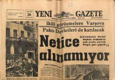Yeni Gazete Gazetesi 26 Ağustos 1968 - Romanya Bir İşgale Uğrarsa Savaşacak GZ76739 - 1