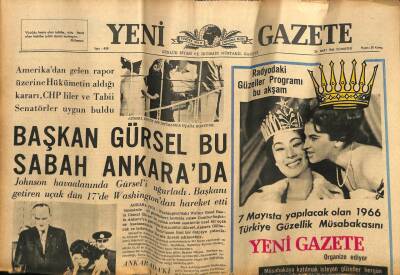 Yeni Gazete Gazetesi 26 Mart 1966 - Dünyanın En Büyük Transatlantiği France Şehrimizde GZ74949 - 1
