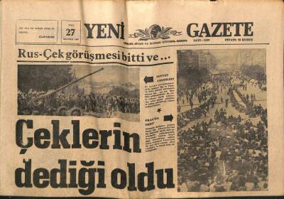 Yeni Gazete Gazetesi 27 Ağustos 1968 - Prag Top Sesleri İle İnledi GZ74772 - 1