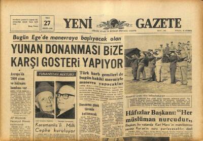 Yeni Gazete Gazetesi 27 Eylül 1966 - Avrupada 7000 Atom Ve Hidrojen Bombası Var GZ91412 - 1
