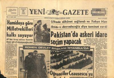 Yeni Gazete Gazetesi 27 Mart 1969 - Liz Hemen Ameliyat Olmazda Ölecek - Nixon , K. Vietnamla Gizli Görüşmeye Razı GZ113761 - 1