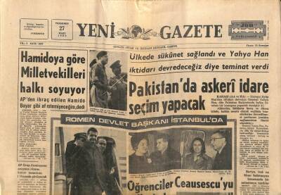 Yeni Gazete Gazetesi 27 Mart 1969 - Liz Taylor Hemen Ameliyat Olmazsa Ölecek - Pakistanda Askeri İdare Seçim Yapacak GZ91132 - 1