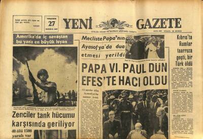 Yeni Gazete Gazetesi 27 Temmuz 1967 - Zenciler Tank Hücumu Karşısında Geriliyor 40 Ölü 1500 Yaralı Var GZ76958 - 1