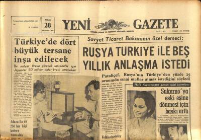 Yeni Gazete Gazetesi 28 Ağustos 1966 - Adanada da 250 Bin Kişi Kolera Aşısı Oldu GZ91195 - 1