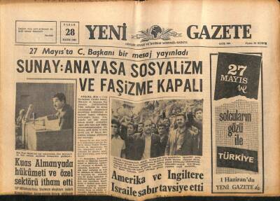 Yeni Gazete Gazetesi 28 Mayıs 1967 - Atinada Bugün Sessiz Direnme Gösterisi Yapılacak GZ90792 - 1