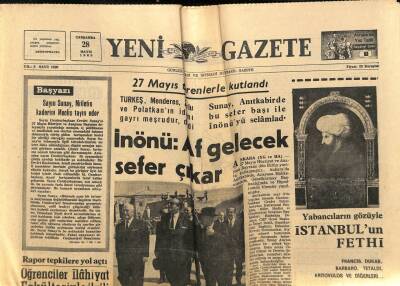 Yeni Gazete Gazetesi 28 Mayıs 1969 - İnönü Af Gelecek Sefer Çıkar GZ81029 - 1