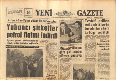 Yeni Gazete Gazetesi 29 Ağustos 1967 - Mimarlar Odasına Göre Yatırımlar Plansız Yapılıyor GZ91144 - 1